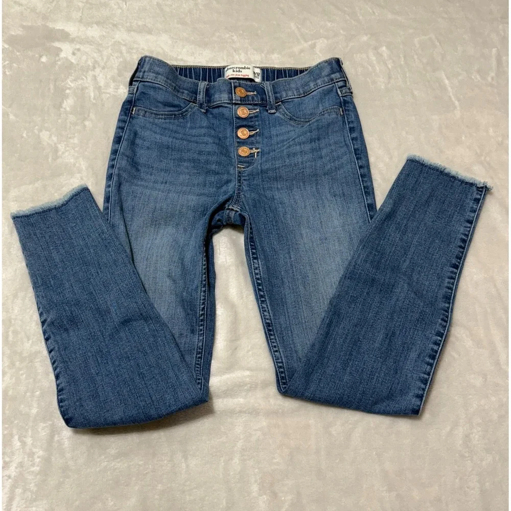 Abercrombie Kids High Rise Jean Legging False Button Fly Pants Girls Size‎ 11/12